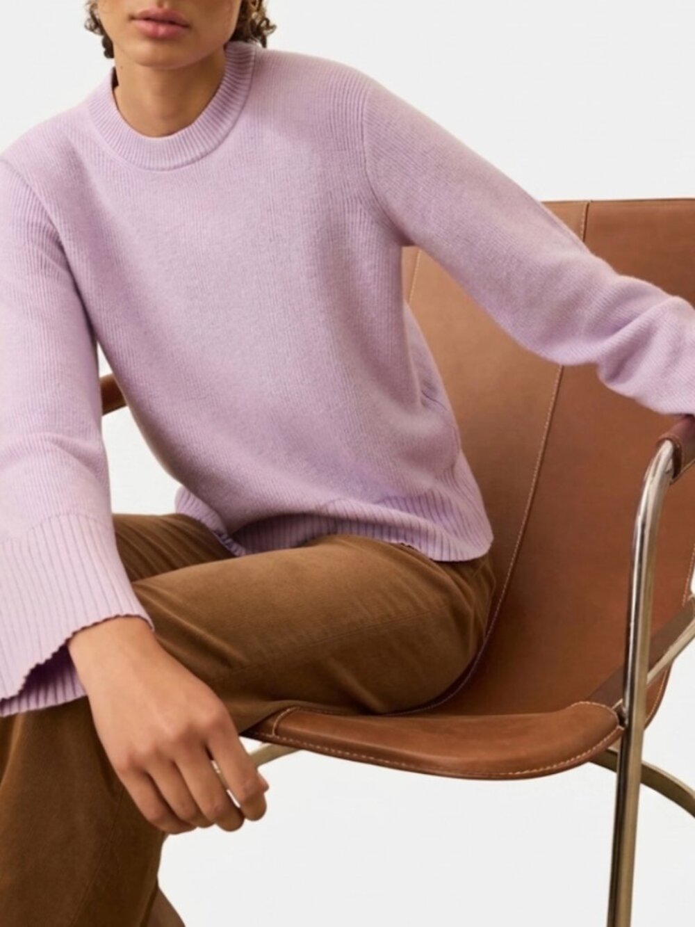 Faherty Jackson Crewneck Sweater Ice Lilac Heather Organic Cotton Soft Size XS